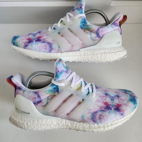 Adidas Women's 9.5 Ultra Boost 4.0 DNA Tie Dye Rose Running Shoe Sneaker -GZ7098 - Picture 5 of 11